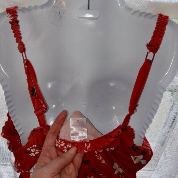 No Boundaries Redish Pink Floral Button-Down Sun Dress new but lost tag in wash - Picture 3 of 4